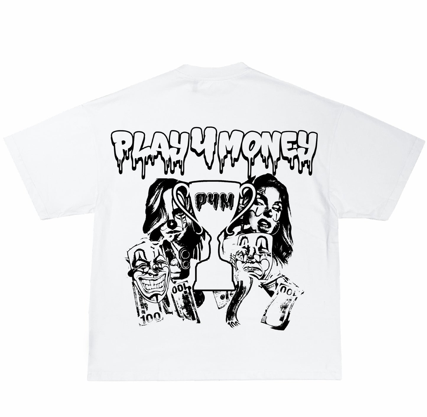 Play4Money White Short Sleeve T-Shirt